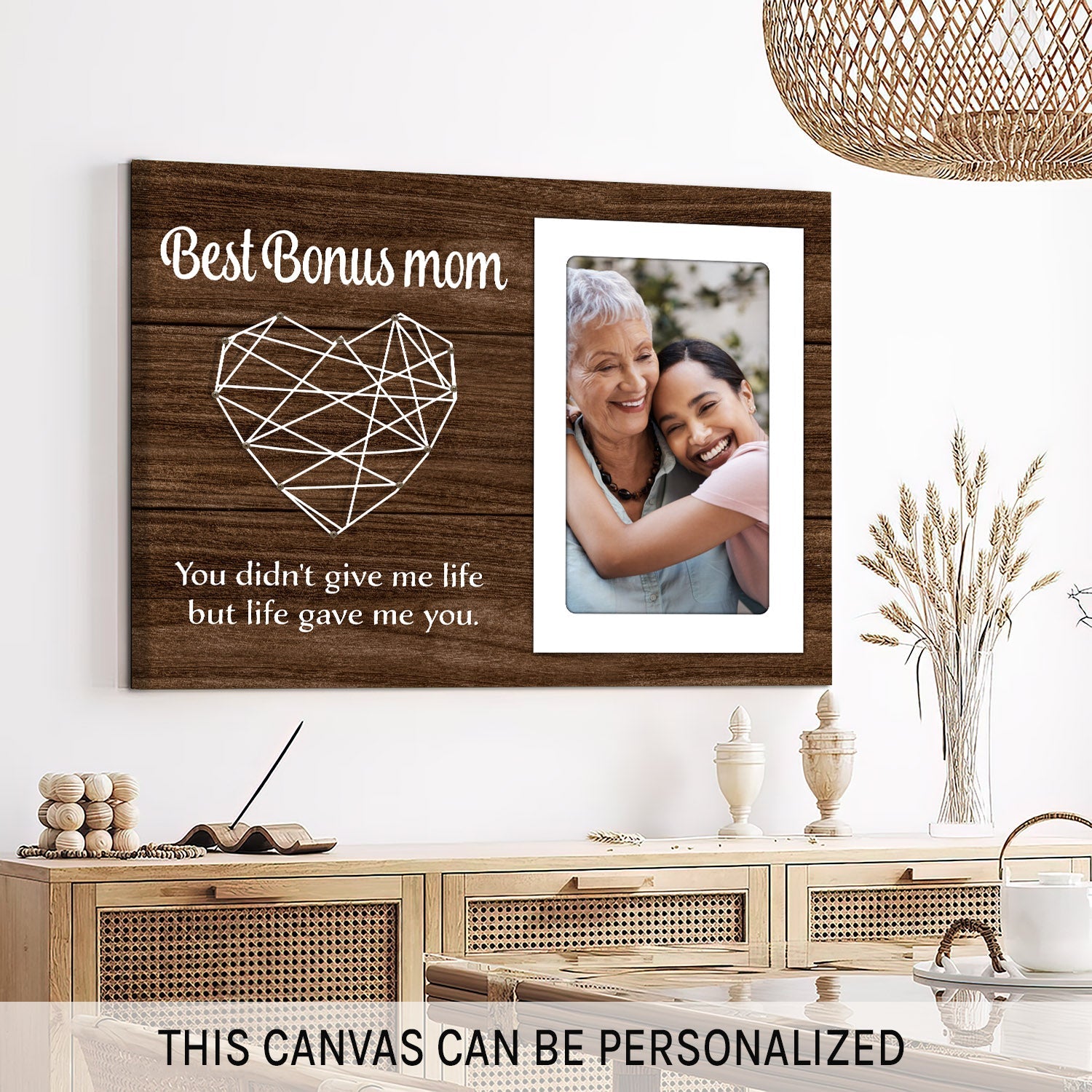Personalized Mother's day and birthday gift for Mother-in-law and for step mom - Best Bonus Mom - custom Photo Canvas print - MyMindfulGifts