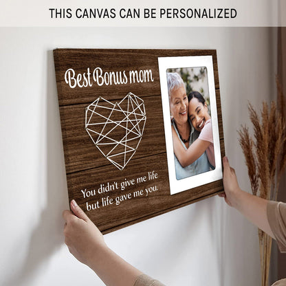 Personalized Mother's day and birthday gift for Mother-in-law and for step mom - Best Bonus Mom - custom Photo Canvas print - MyMindfulGifts