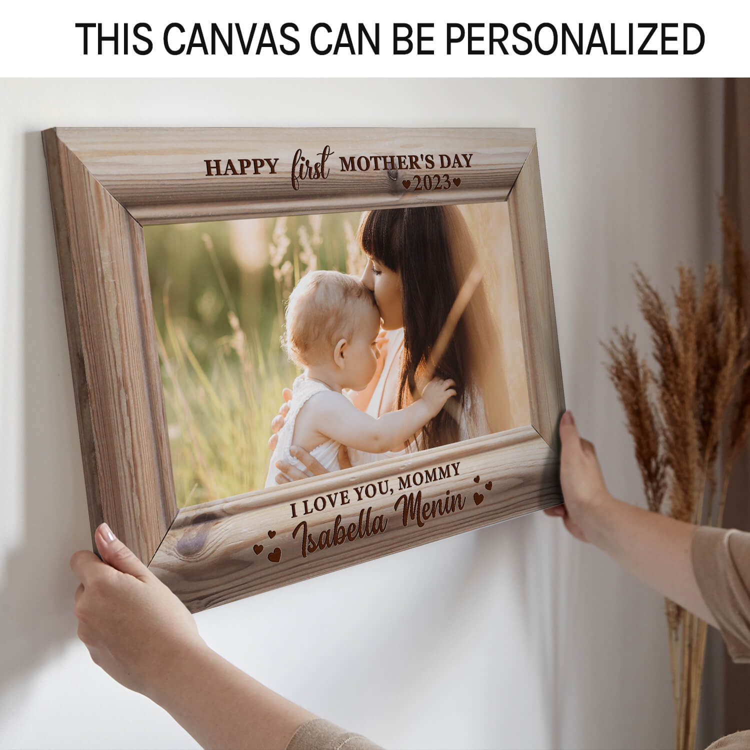 Personalized First Mother's day gift for mom - Happy first Mother's day - custom Photo Canvas print - MyMindfulGifts