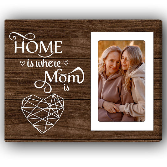 Personalized Mother's day and birthday gift for mom - Home is where mom is - custom Photo Canvas print - MyMindfulGifts