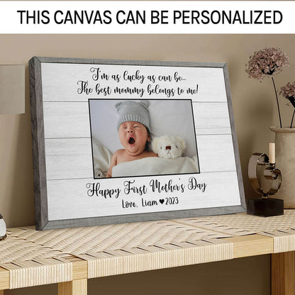 Personalized First Mother's day gift for new mom - The best momy belongs to me - custom Photo Canvas print - MyMindfulGifts