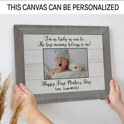Personalized First Mother's day gift for new mom - The best momy belongs to me - custom Photo Canvas print - MyMindfulGifts