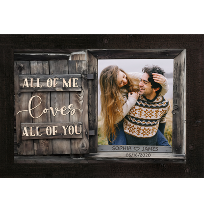All Of Me Loves All Of You - Personalized Wedding Anniversary Gift For Him For Her - Custom Couple Photo Canvas Print - Mymindfulgifts