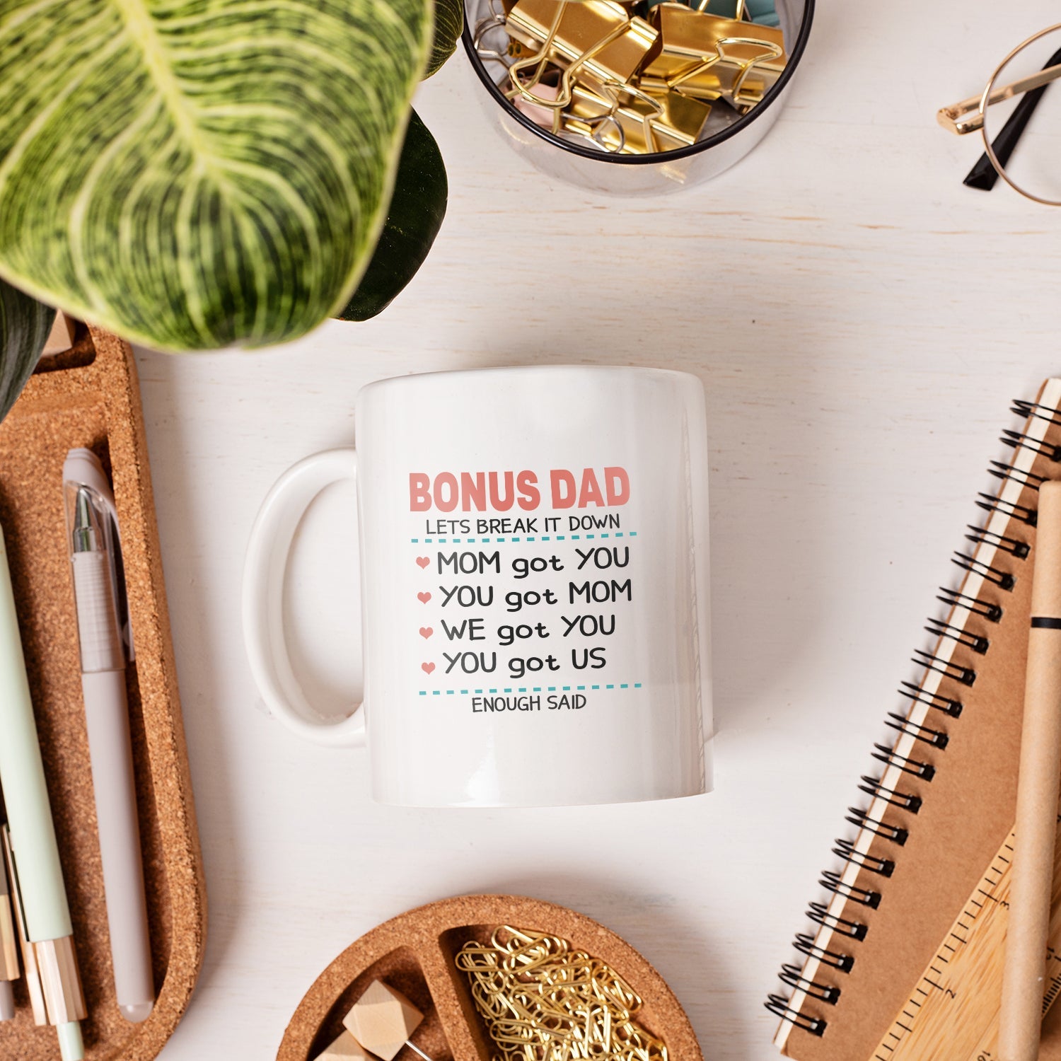 Bonus Dad Break It Down - Personalized Father's Day or Birthday gift for Step Dad   - Custom Mug - MyMindfulGifts