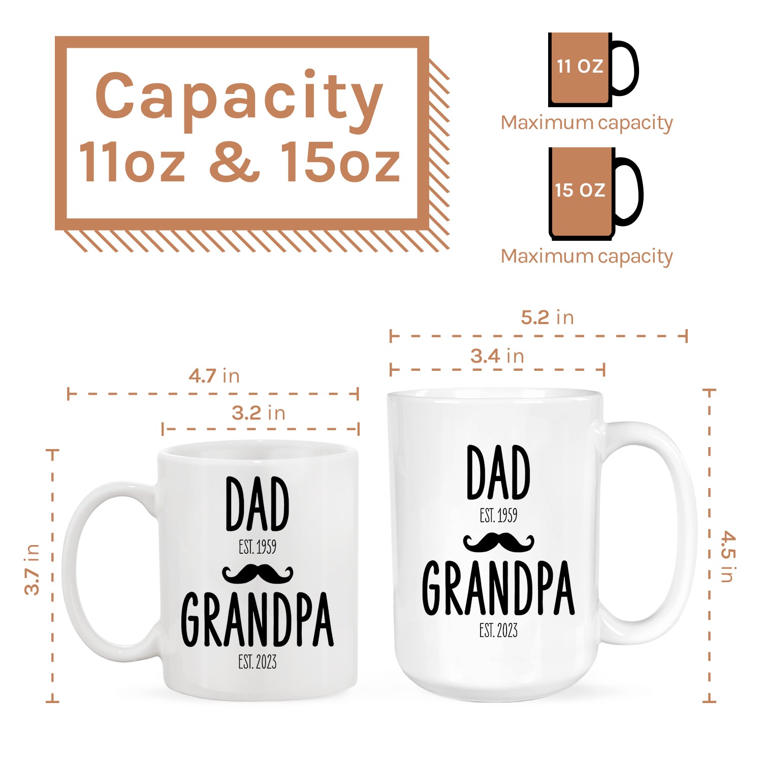 Not only a dad - Personalized Father's Day or Birthday gift for Grandpa or for Dad - Custom Mug - MyMindfulGifts