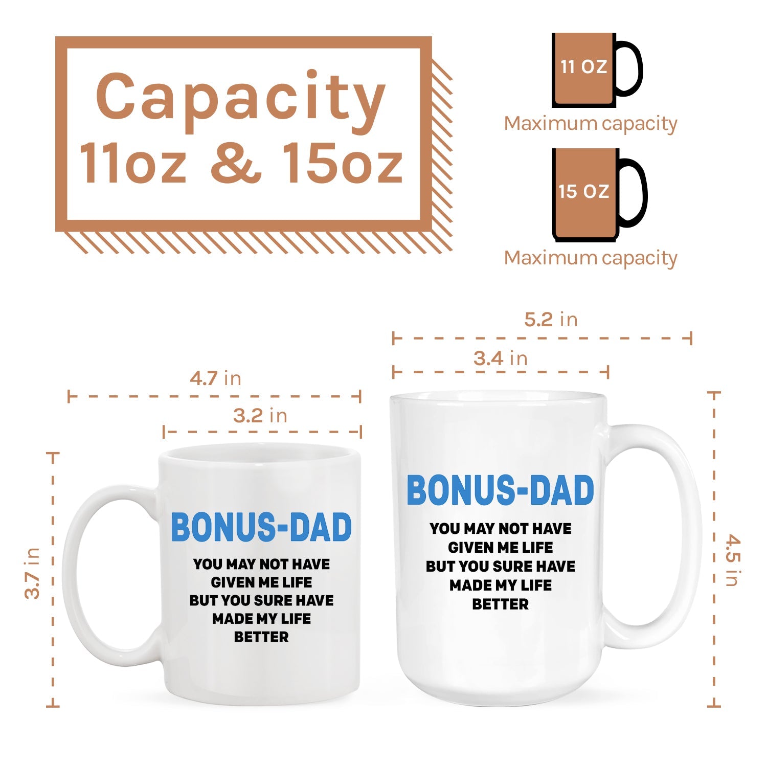 Bonus Dad Putting With My Mom - Personalized Father's Day gift for Dad   - Custom Mug - MyMindfulGifts