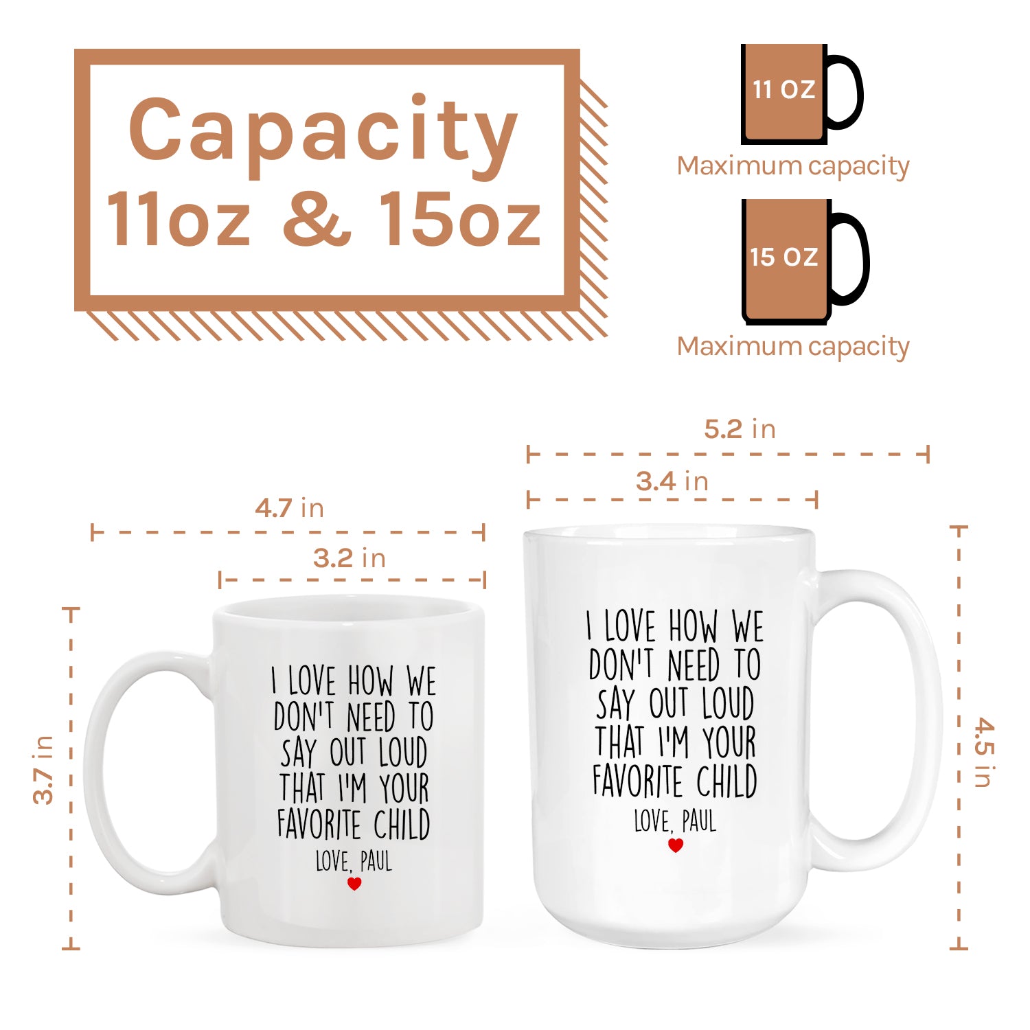 Don't Need To
Say Out Loud - Personalized Father's Day gift for Dad   - Custom Mug - MyMindfulGifts