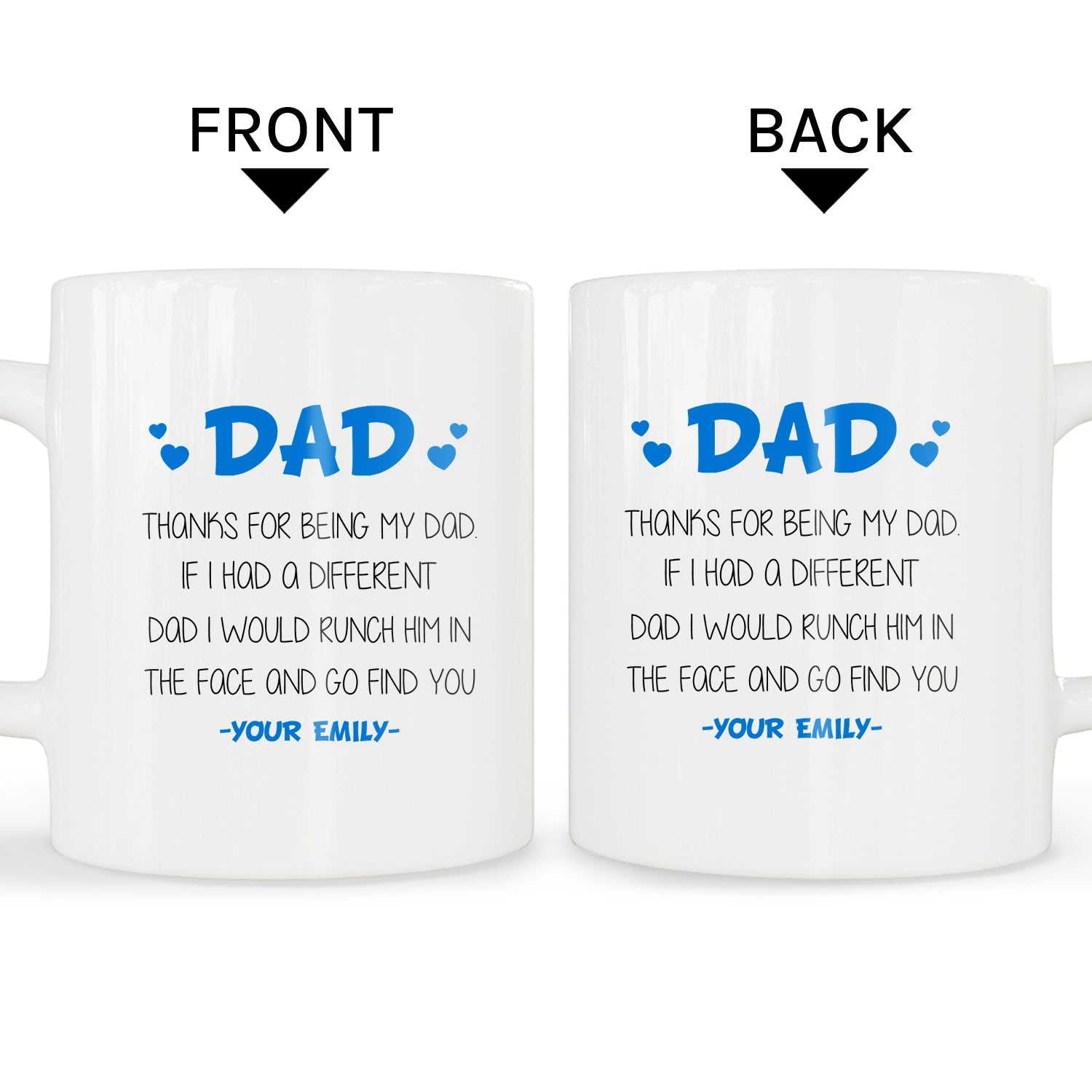 Thank For Being My Dad - Personalized Father's Day or Birthday gift for Dad   - Custom Mug - MyMindfulGifts