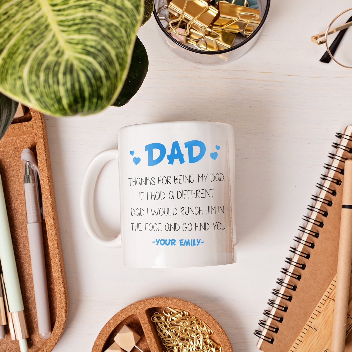 Thank For Being My Dad - Personalized Father's Day or Birthday gift for Dad   - Custom Mug - MyMindfulGifts