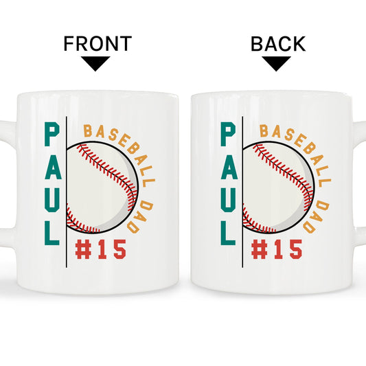 Baseball Dad - Personalized Father's Day gift for Dad   - Custom Mug - MyMindfulGifts