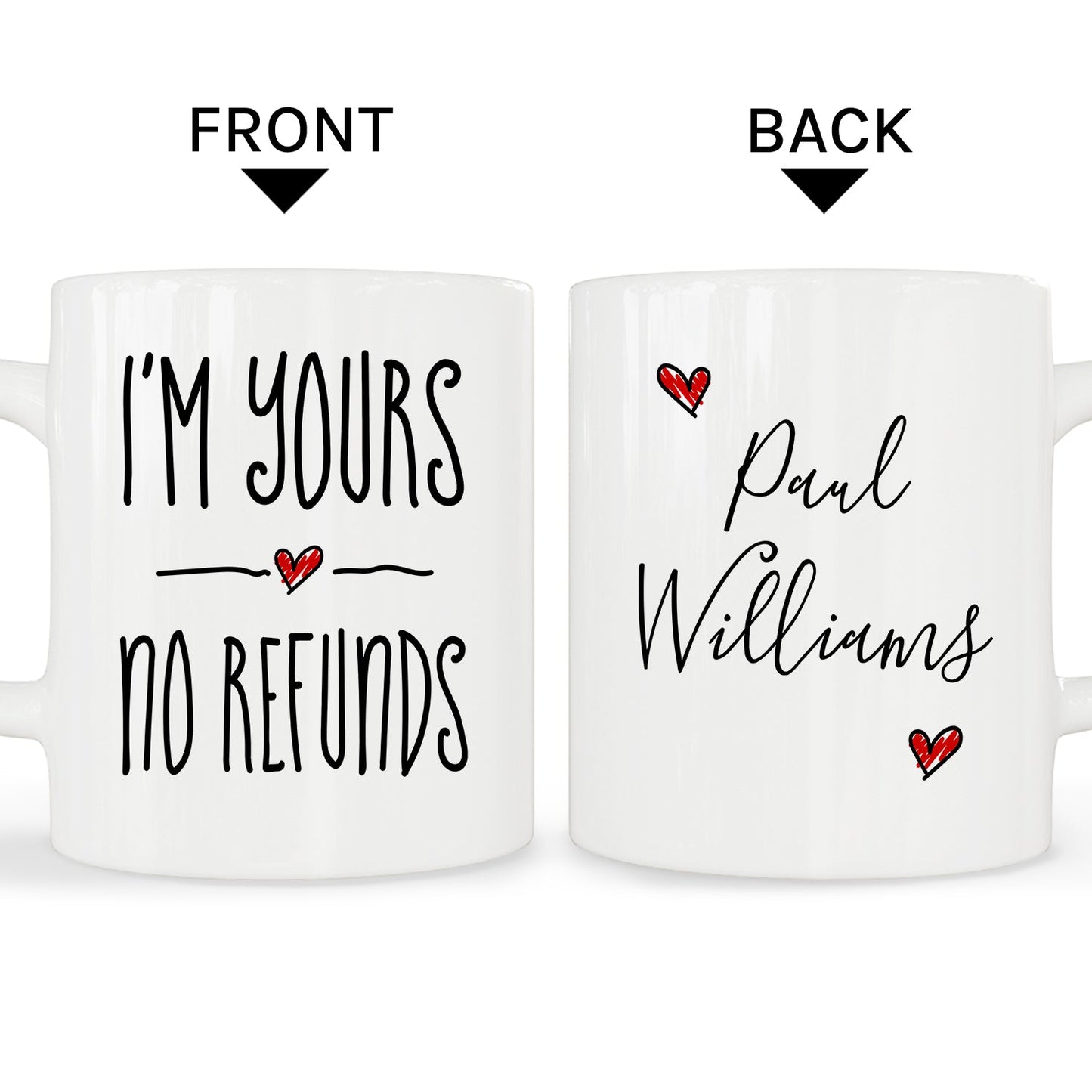I'm yours. No refunds - Personalized Anniversary day, Valentine's day gift for Husband - Custom Mug - MyMindfulGifts