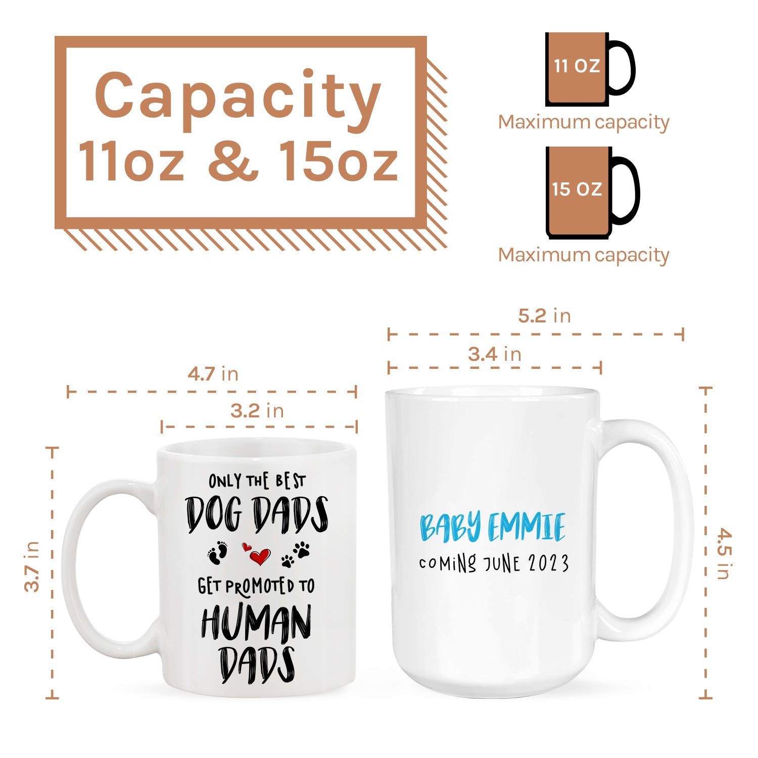 Best Dog Dad - Personalized Father's Day gift for Dad - Custom Mug - MyMindfulGifts