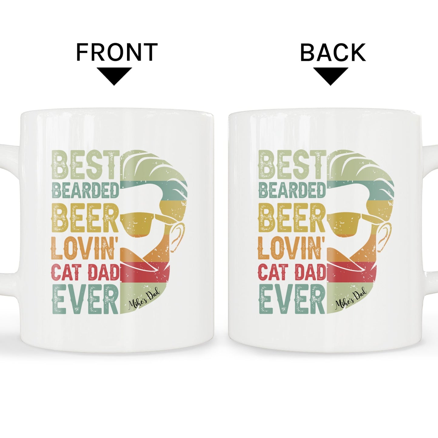 Best Bearded Cat Dad - Personalized Father's Day gift for Dad - Custom Mug - MyMindfulGifts