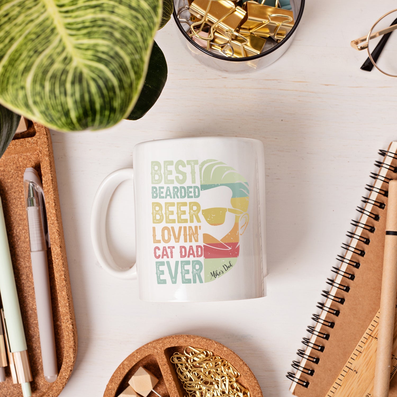 Best Bearded Cat Dad - Personalized Father's Day gift for Dad - Custom Mug - MyMindfulGifts