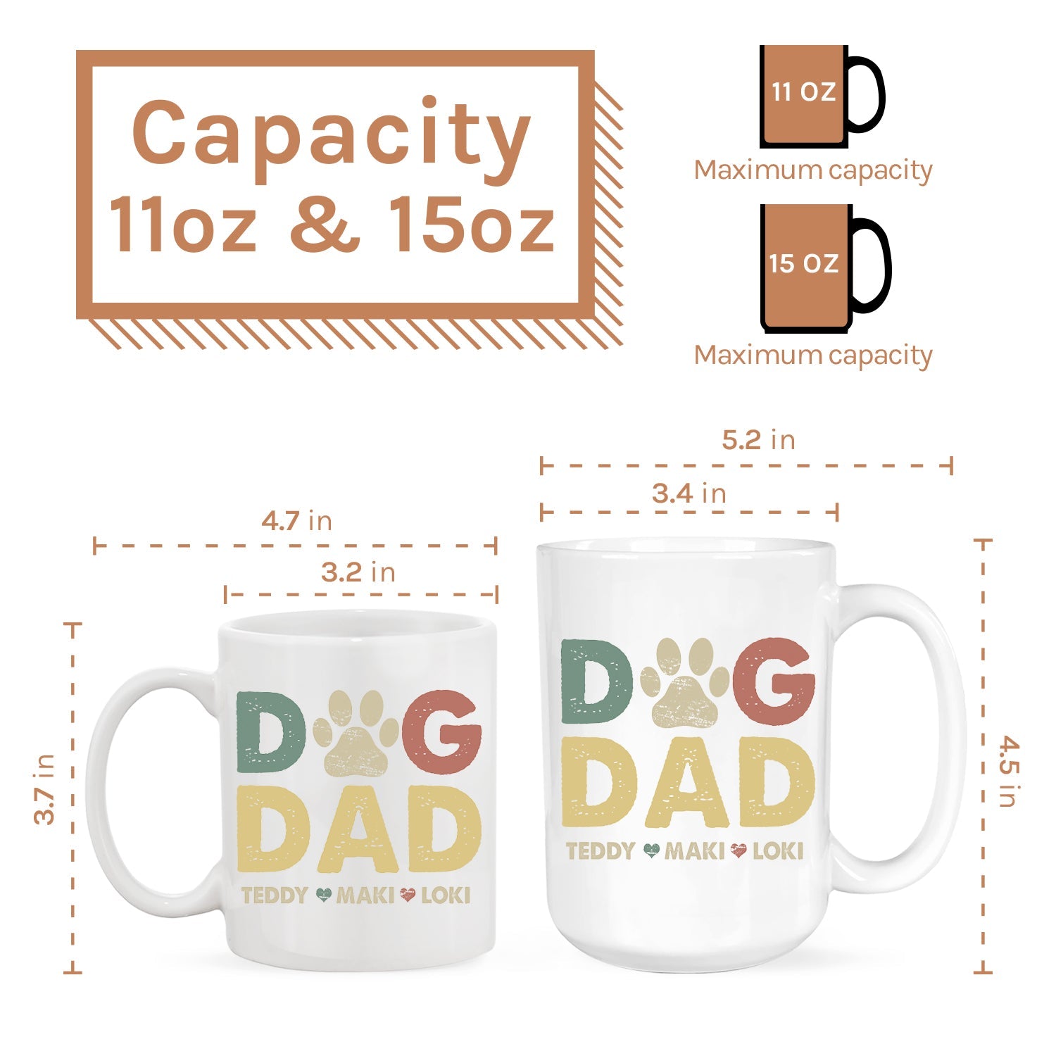 Dog Dad - Personalized Father's Day or Birthday gift for Dog Dad, for Dog Lovers - Custom Mug - MyMindfulGifts