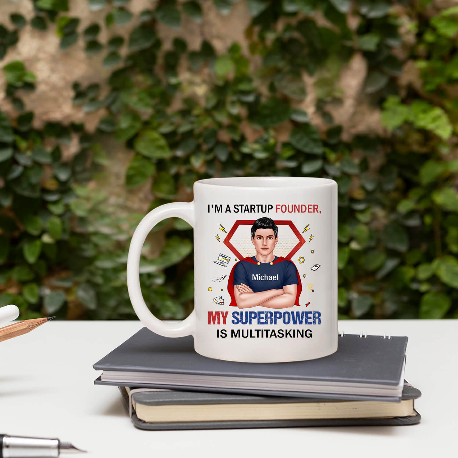 I'm a startup founder, my superpower is multitasking - Personalized Birthday gift for Startup Founder - Custom Mug - MyMindfulGifts
