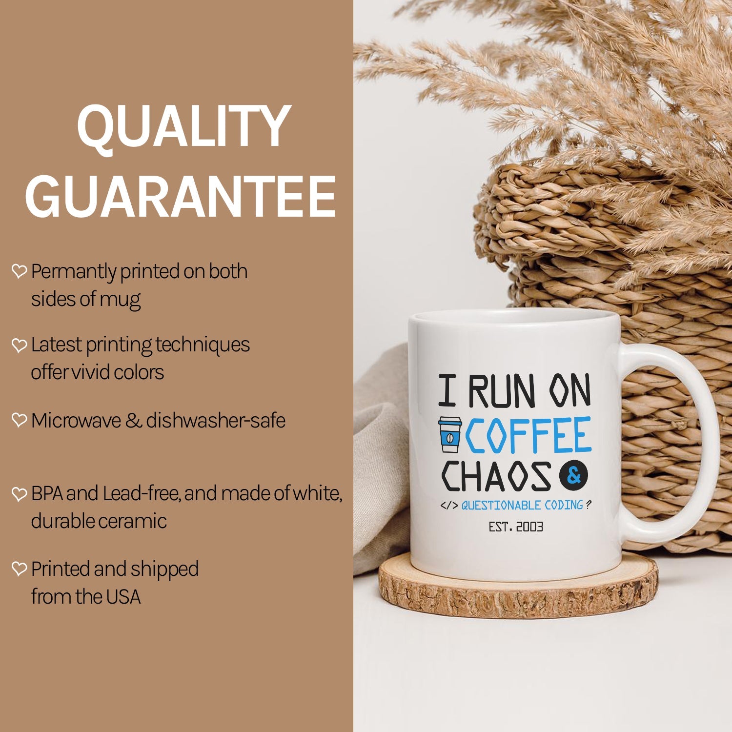 I run on coffee, chaos, and questionable coding - Personalized Birthday gift for Software Engineer - Custom Mug - MyMindfulGifts