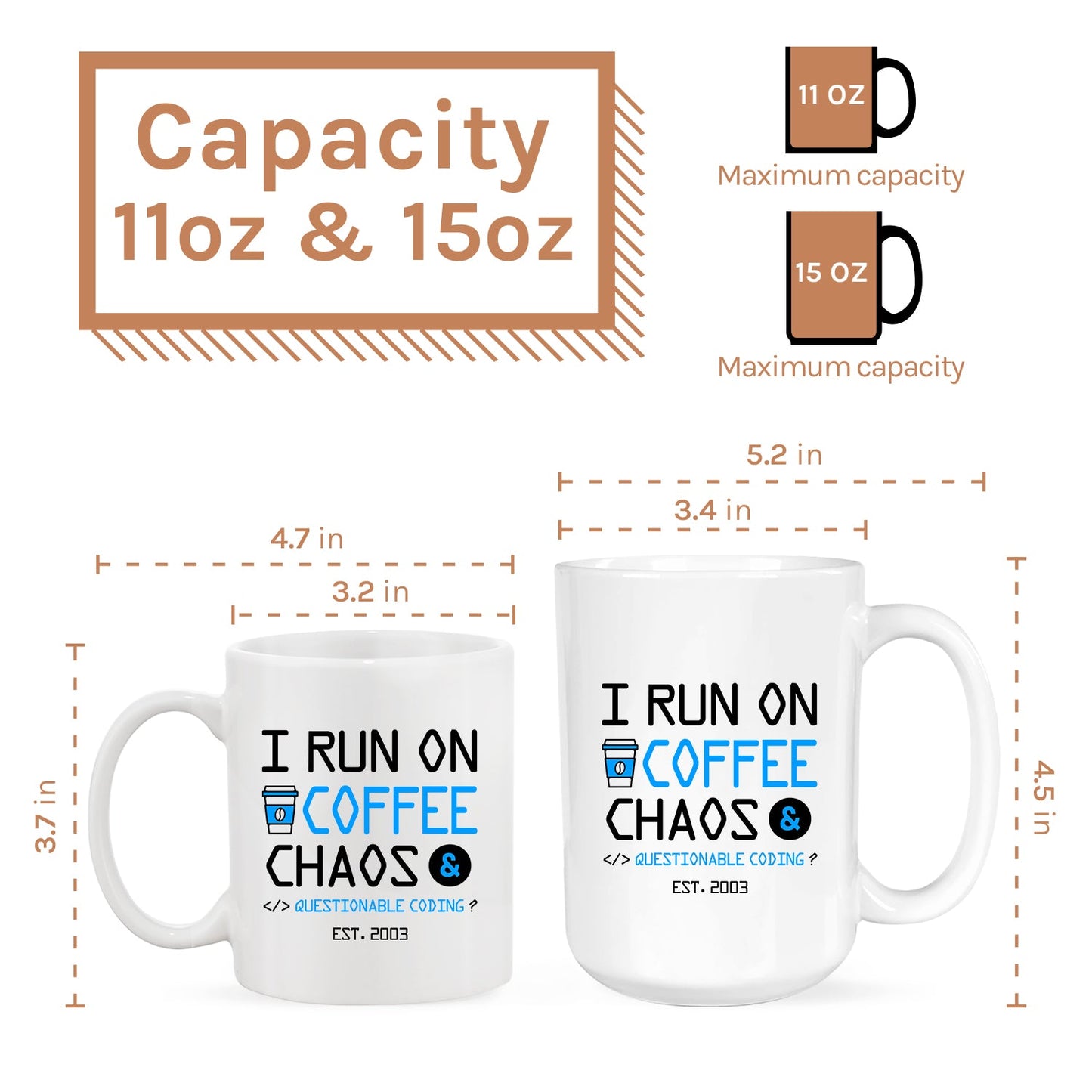 I run on coffee, chaos, and questionable coding - Personalized Birthday gift for Software Engineer - Custom Mug - MyMindfulGifts