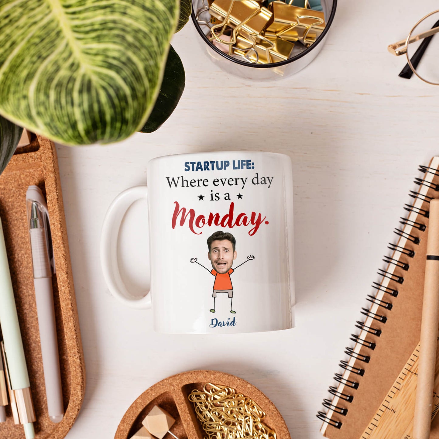 Startup life: Where every day is a Monday. - Personalized Birthday gift for Startup Founder - Custom Mug - MyMindfulGifts