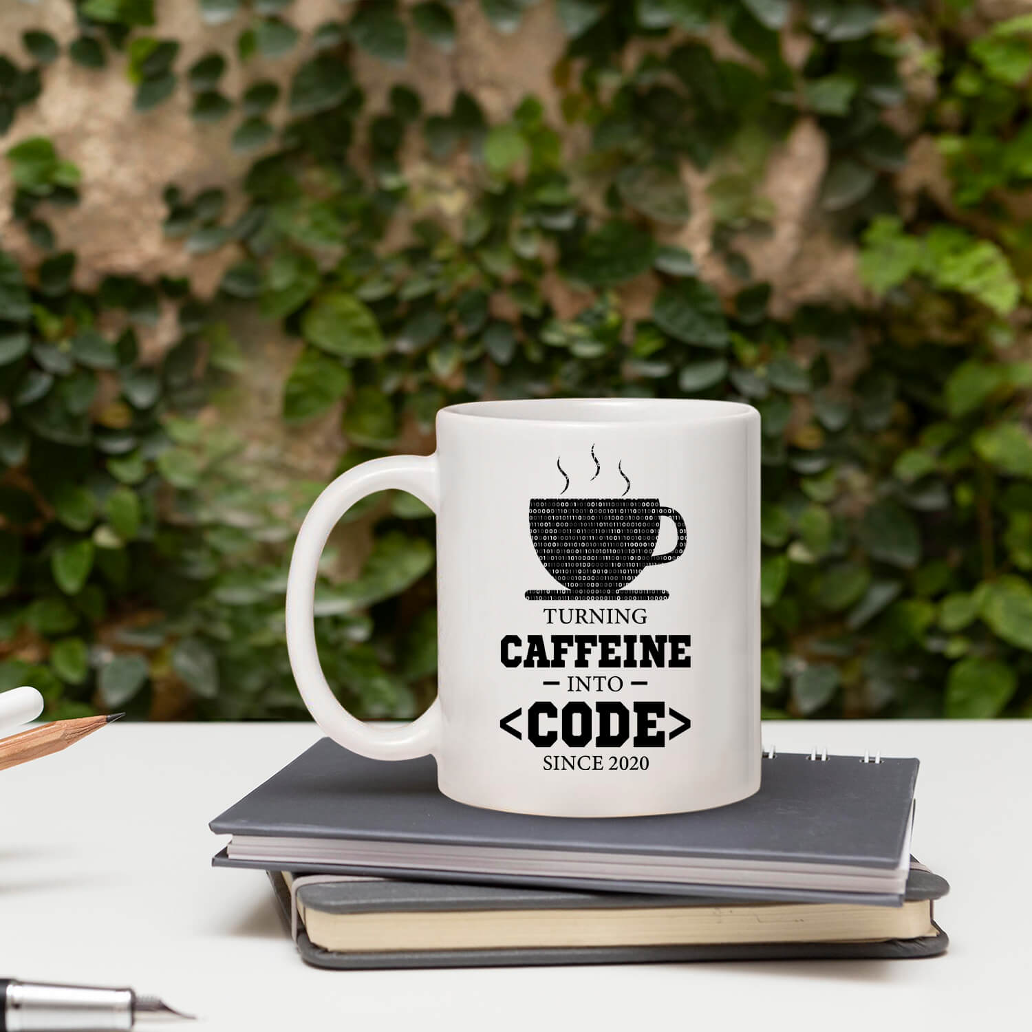 Turning caffeine into code - Personalized Birthday gift for Software Engineer - Custom Mug - MyMindfulGifts