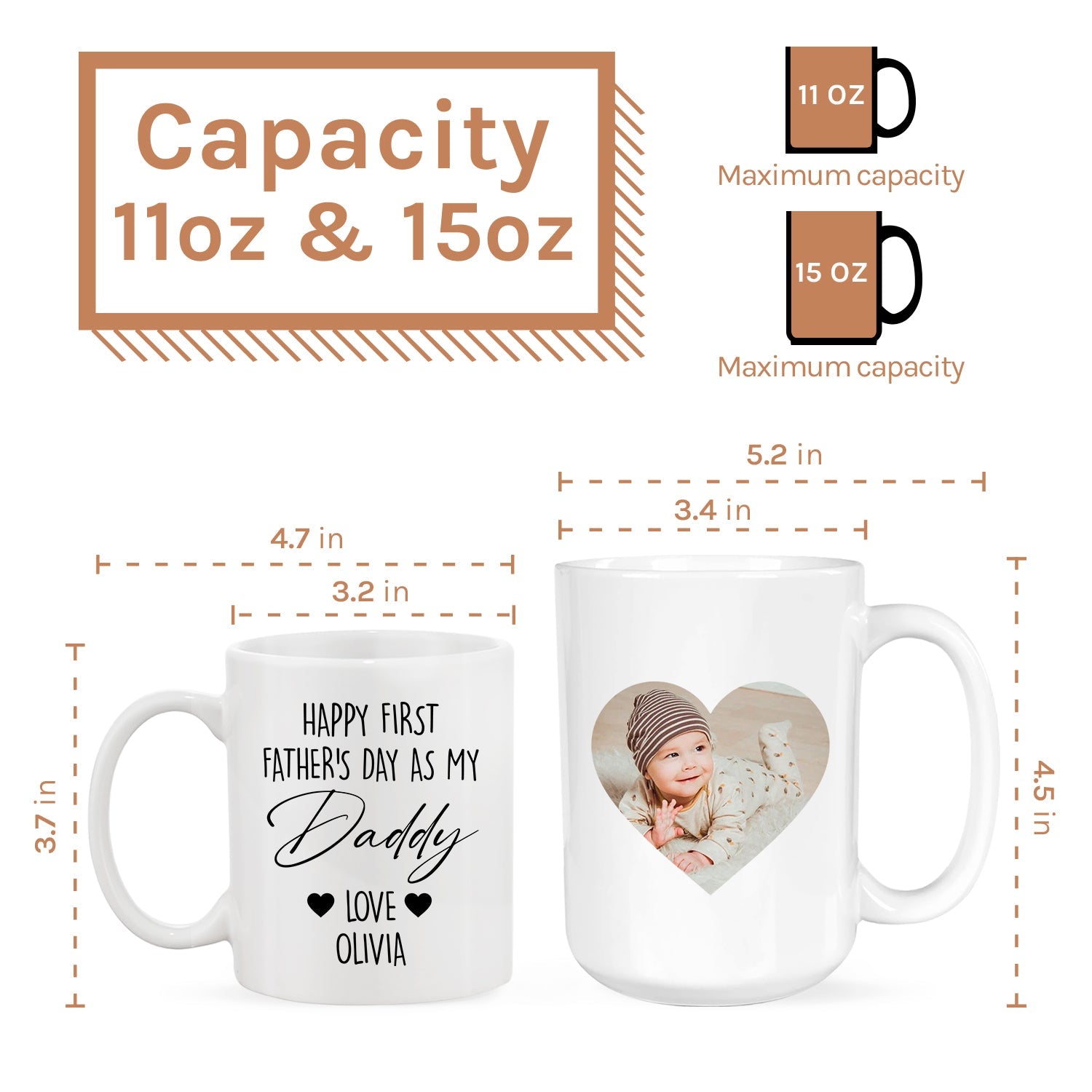 Happy First Father’s Day - Personalized Father's Day gift for New Dad - Custom Mug - MyMindfulGifts