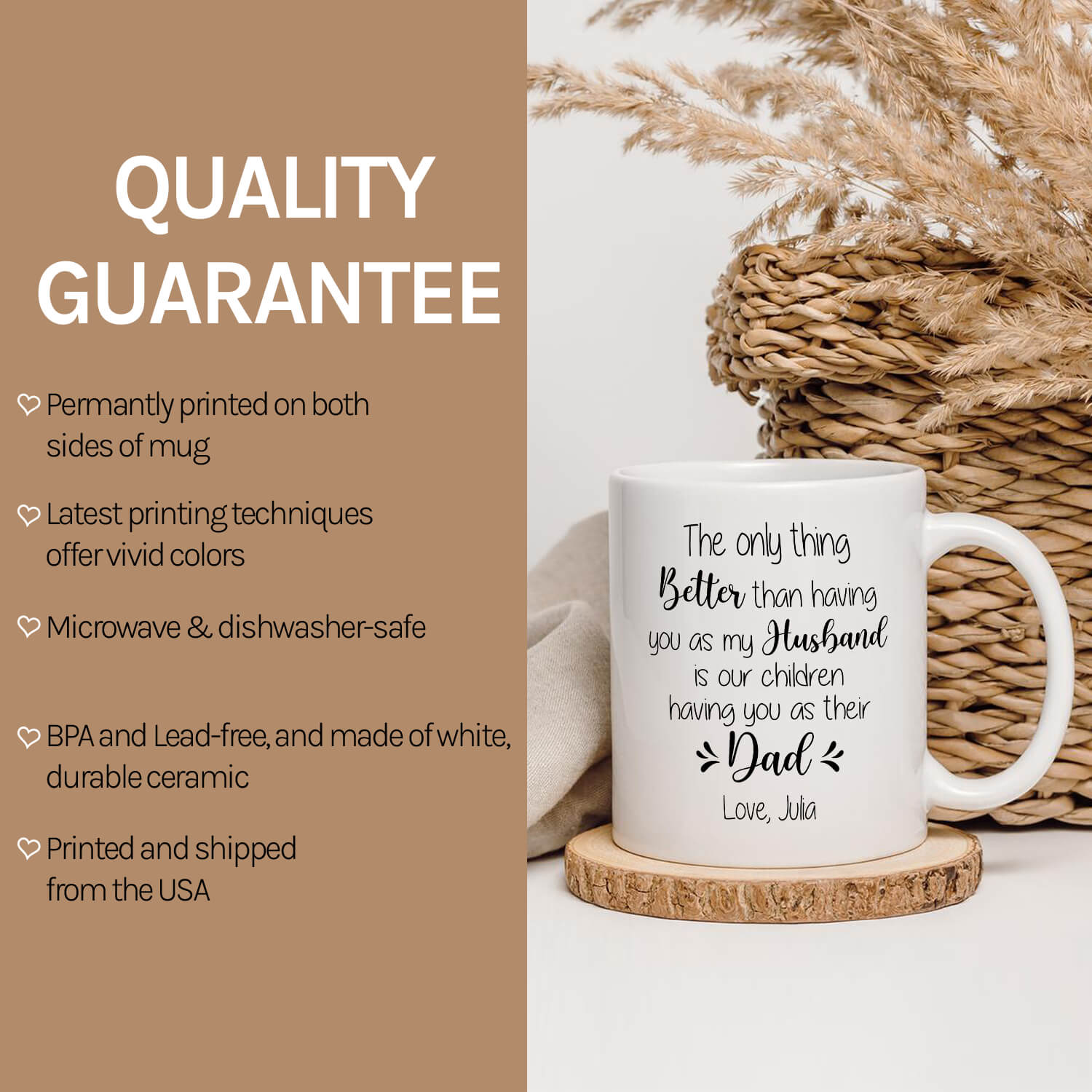 The only thing better than having you as my husband  - Personalized Father's Day or Birthday gift for Dad - Custom Mug - MyMindfulGifts