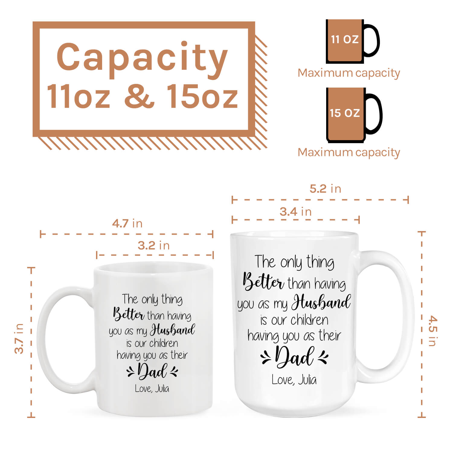 The only thing better than having you as my husband  - Personalized Father's Day or Birthday gift for Dad - Custom Mug - MyMindfulGifts