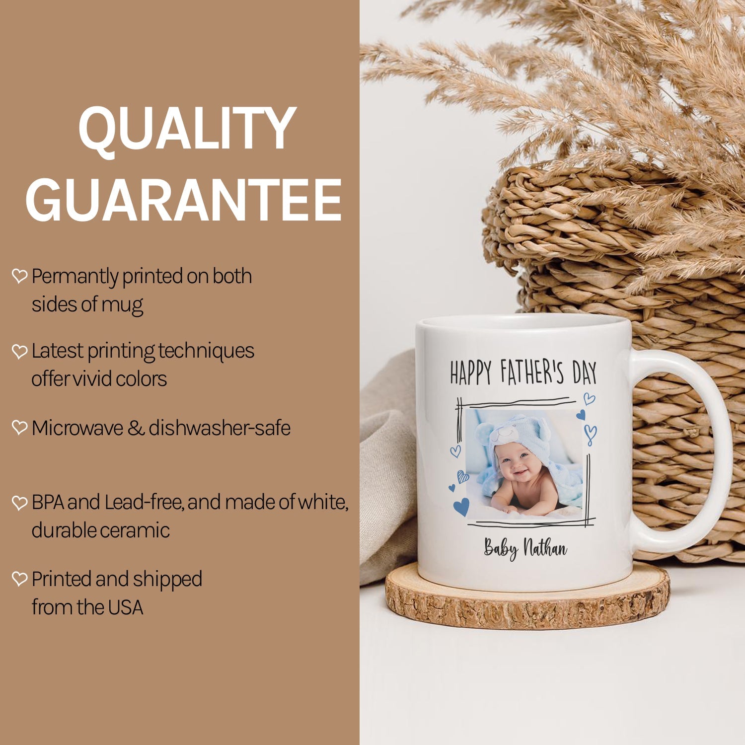 Happy Father’s Day - Personalized Father's Day gift for Grandpa - Custom Mug - MyMindfulGifts