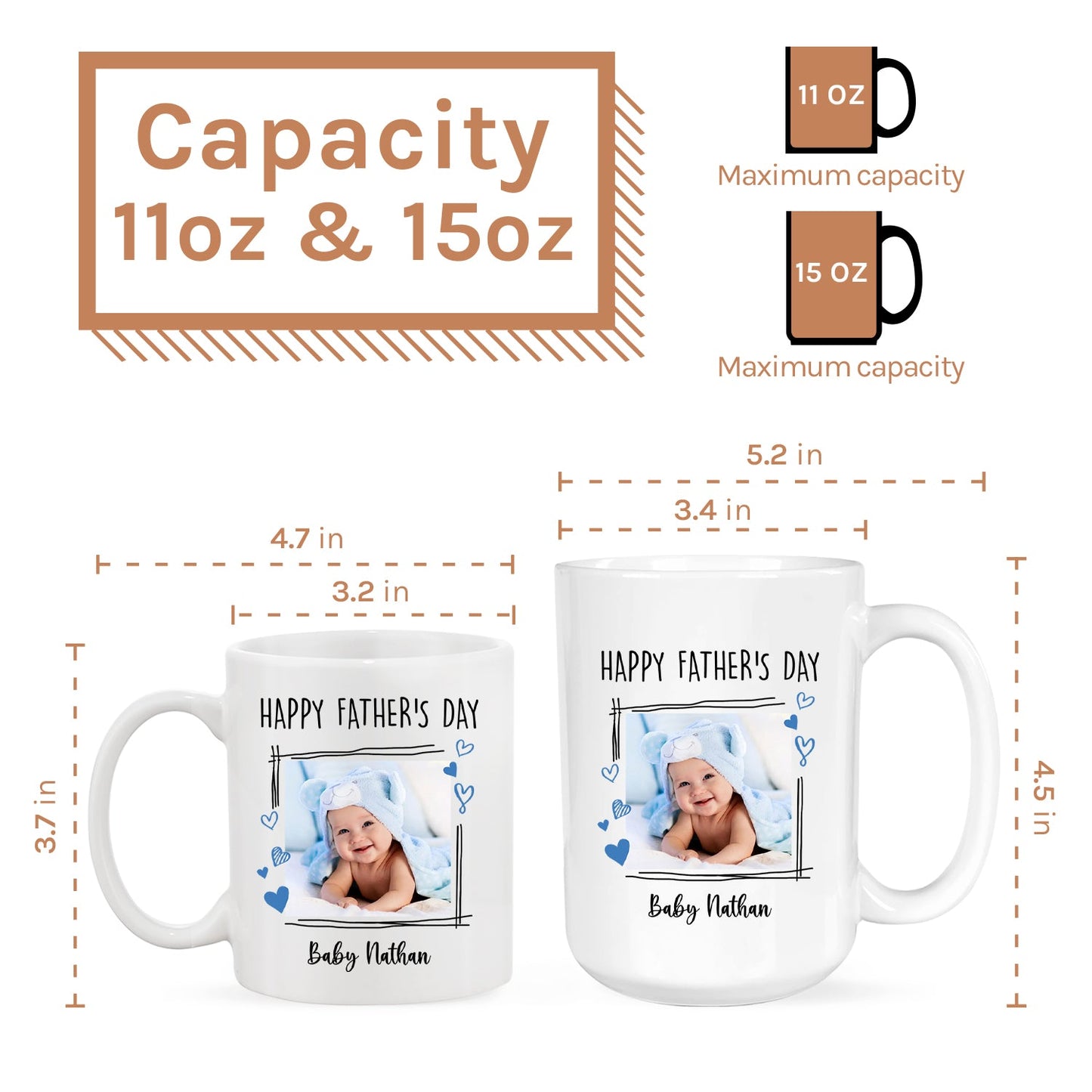 Happy Father’s Day - Personalized Father's Day gift for Grandpa - Custom Mug - MyMindfulGifts