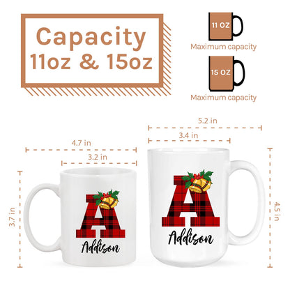 Initial Mug - Personalized Christmas gift for Him, for Her - Custom Mug - MyMindfulGifts