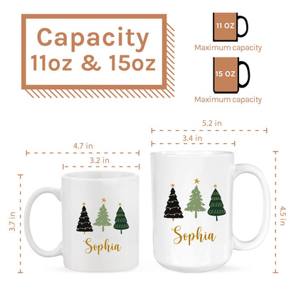 Aspen Christmas Tree - Personalized Christmas gift for Family or Coworker - Custom Mug - MyMindfulGifts