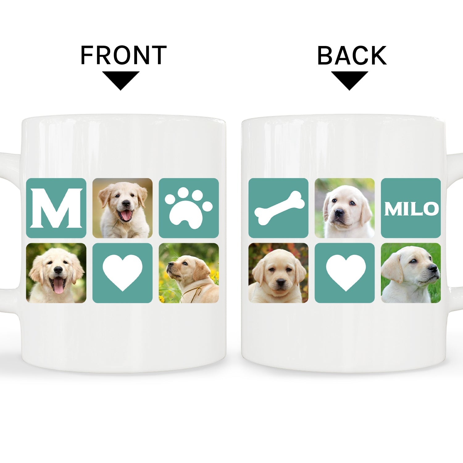 Modern Pet Monogram Photo Collage - Personalized Birthday or Christmas gift for Dog Lovers - Custom Mug - MyMindfulGifts