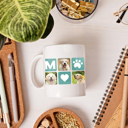 Modern Pet Monogram Photo Collage - Personalized Birthday or Christmas gift for Dog Lovers - Custom Mug - MyMindfulGifts