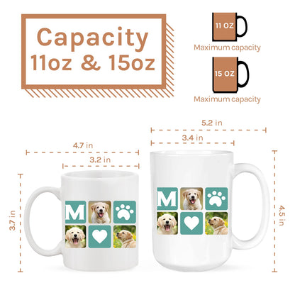 Modern Pet Monogram Photo Collage - Personalized Birthday or Christmas gift for Dog Lovers - Custom Mug - MyMindfulGifts