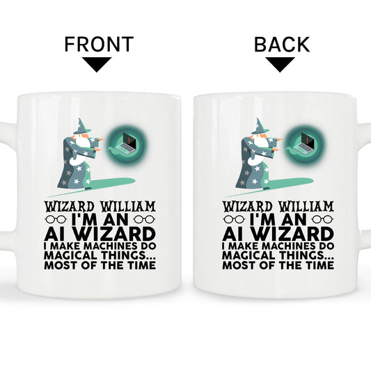 AI Wizard - Personalized Birthday gift for Software Engineer - Custom Mug - MyMindfulGifts