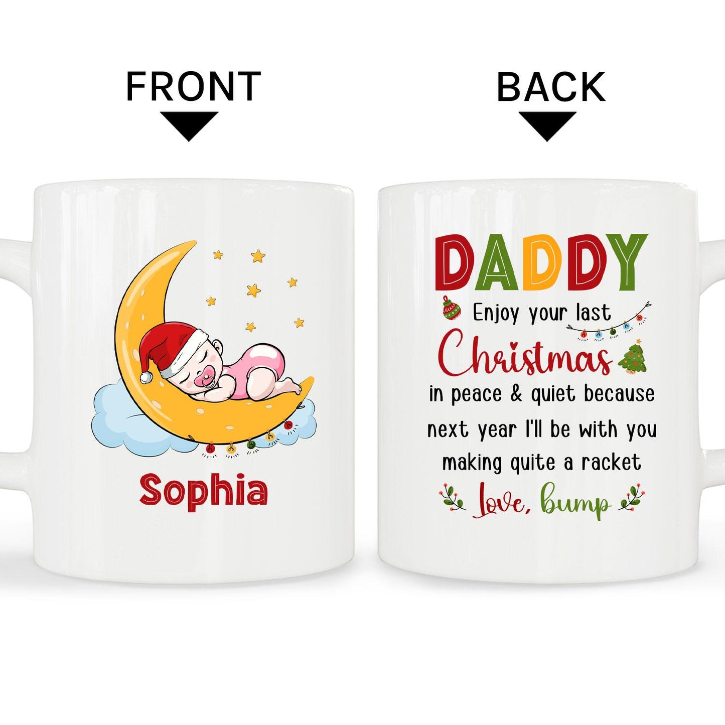 Enjoy Your Last Christmas - Personalized First Christmas gift for New Dad - Custom Mug - MyMindfulGifts
