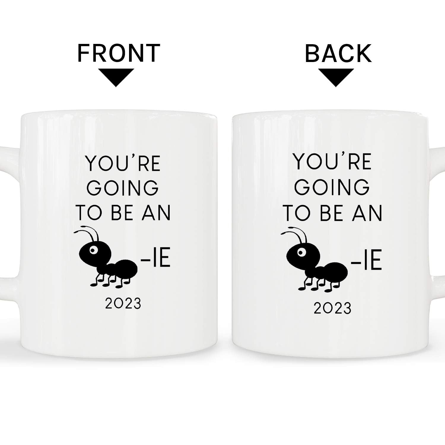 Ant-ie - Personalized Pregnancy Announcement gift for Aunt - Custom Mug - MyMindfulGifts