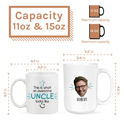 What An Awesome Uncle Looks Like - Personalized Birthday or Christmas gift for Uncle - Custom Mug - MyMindfulGifts