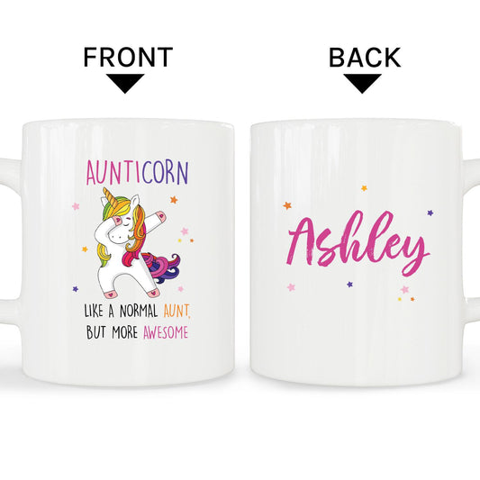 Aunticorn - Personalized Birthday or Christmas gift for Aunt - Custom Mug - MyMindfulGifts