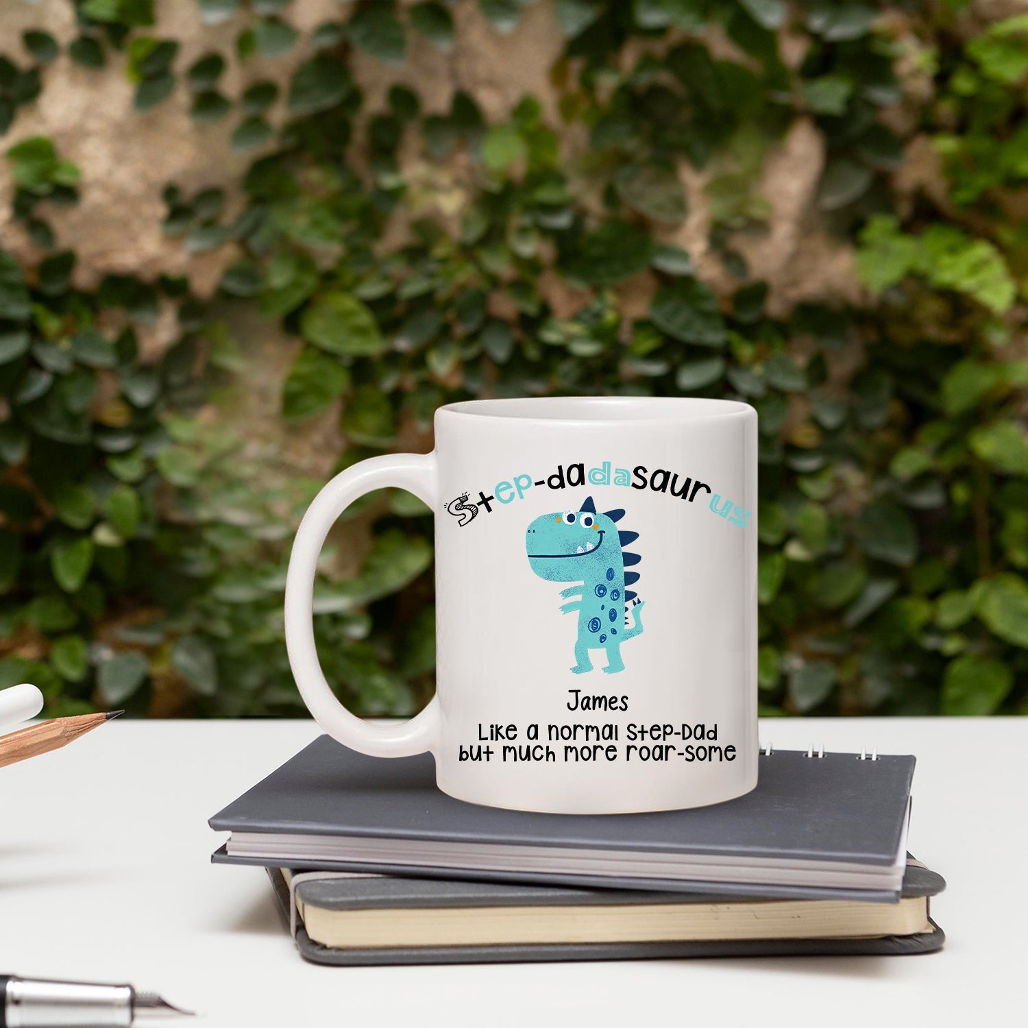 Step-dadsaurus - Personalized Father's Day, Birthday or Christmas gift for Step Dad - Custom Mug - MyMindfulGifts