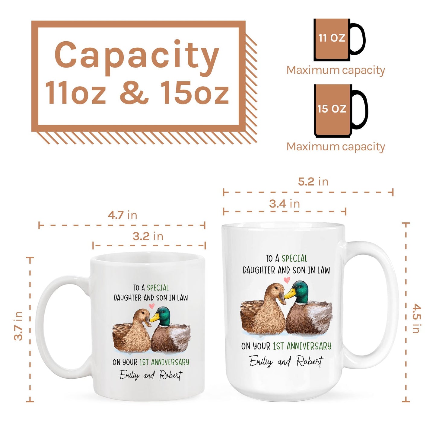 To A Special Daughter And Son In Law - Personalized Anniversary gift for Daughter and Son In Law - Custom Mug - MyMindfulGifts