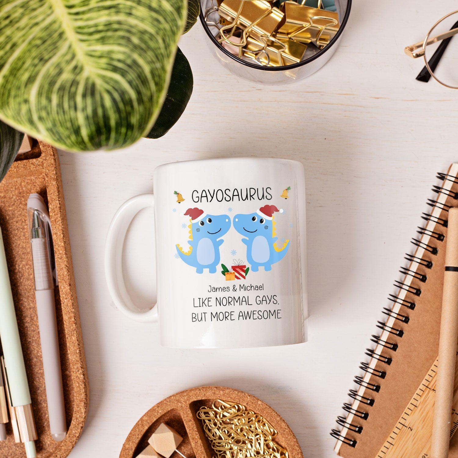 Gayosaurus - Personalized Christmas gift for Gay - Custom Mug - MyMindfulGifts