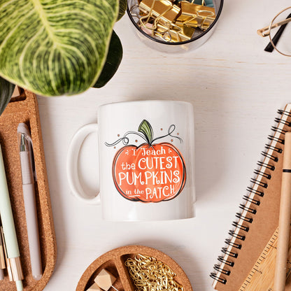 I Teach The Cutest Pumpkins In The Patch - Personalized Halloween gift for Teacher - Custom Mug - MyMindfulGifts