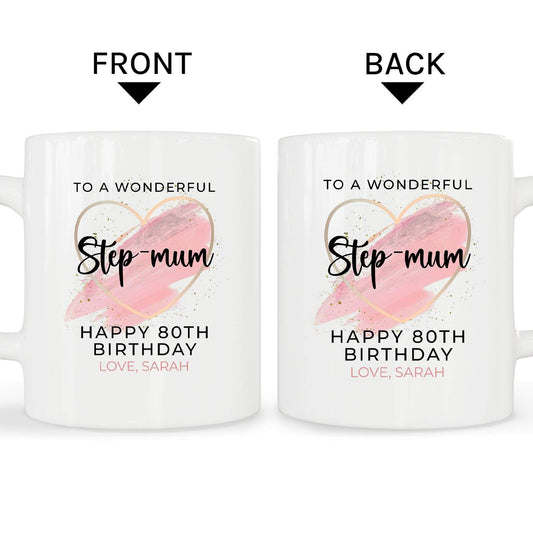 Step Mom 80th Birthday - Personalized 80th Birthday gift for Step Mom - Custom Mug - MyMindfulGifts