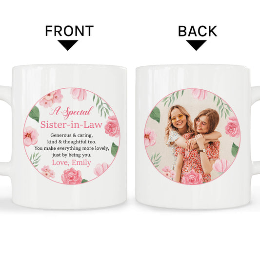 A Speical Sister In Law - Personalized Birthday or Christmas gift For Sister In Law - Custom Mug - MyMindfulGifts