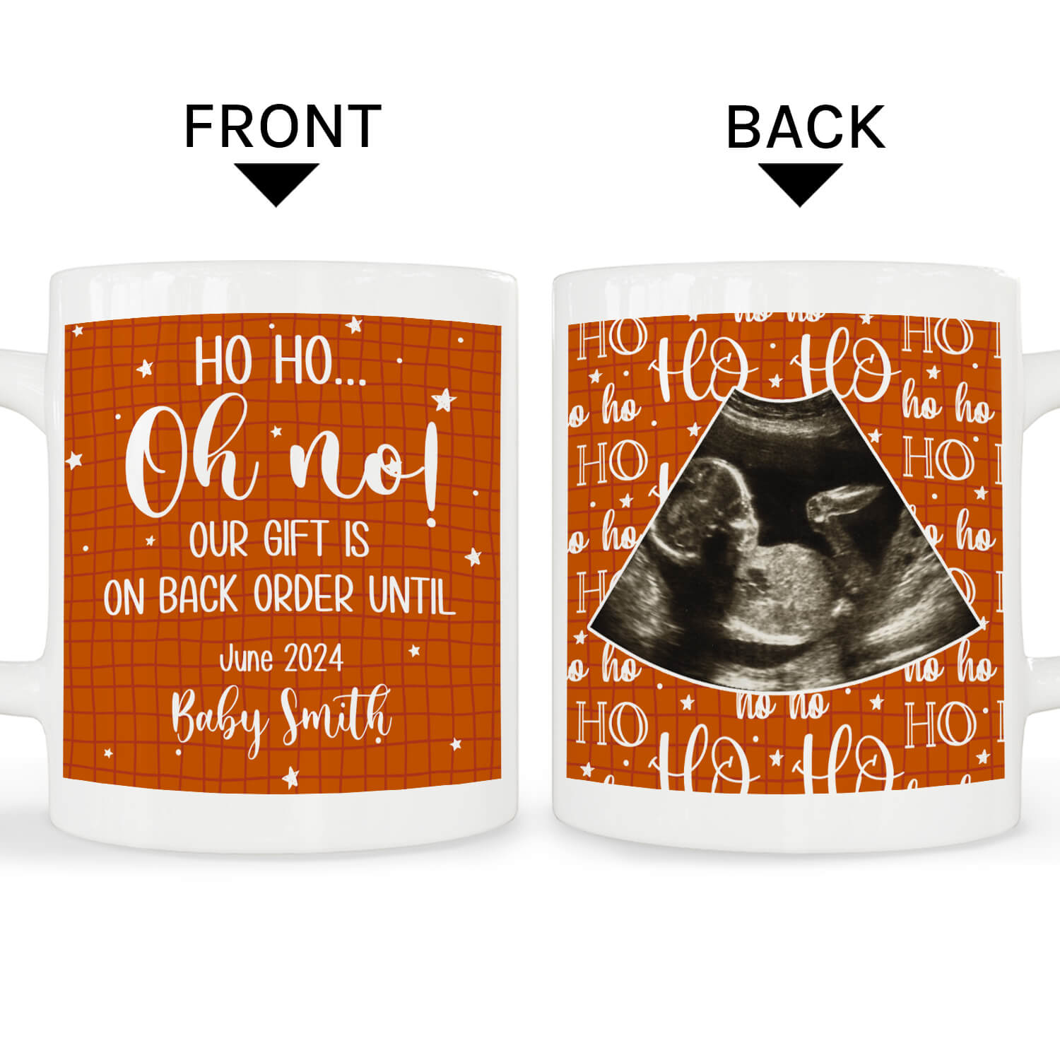 Our Gift Is On Back Order - Personalized Christmas Pregnancy Announcment gift For Family - Custom Mug - MyMindfulGifts