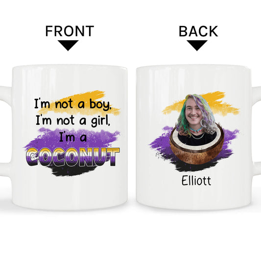 I'm A Coconut - Personalized Pride Month, Birthday or Christmas gift For Non-binary People - Custom Mug - MyMindfulGifts