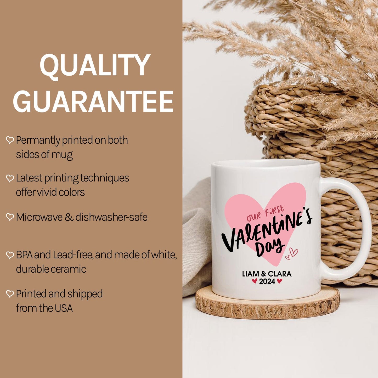 Our First Valentine's Day - Personalized First Valentine's Day gift For Boyfriend or Girlfriend - Custom Mug - MyMindfulGifts