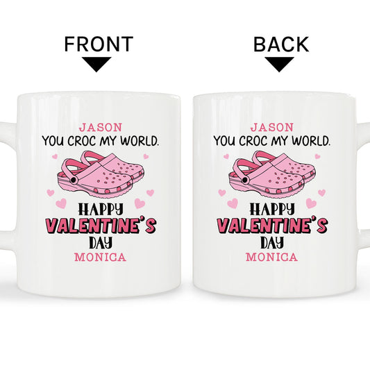 You Croc My World - Personalized Valentine's Day gift For Boyfriend or Girlfriend - Custom Mug - MyMindfulGifts