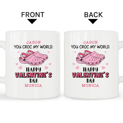 You Croc My World - Personalized Valentine's Day gift For Boyfriend or Girlfriend - Custom Mug - MyMindfulGifts